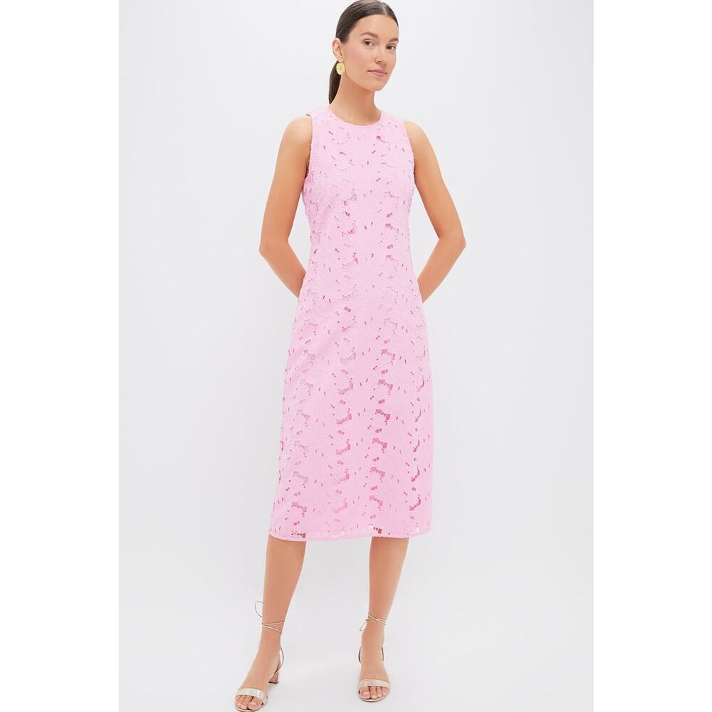 HYACINTH HOUSE Carnation Pink Eyelet Evelyn Midi Dress Size S NWT - Picture 4 of 8